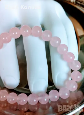 Гривна от розов кварц – камък на любовта и емоционалния баланс, снимка 6 - Гривни - 50212374