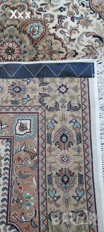 Ръчно тъкана вълнена персийска пътека.Иран(isfahan).Антика за ценители., снимка 6 - Пътеки - 53749168