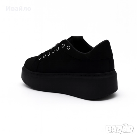 Дамски спортни обувки от еко велур на платформа и подвижен метален аксесоар, снимка 6 - Дамски ежедневни обувки - 52096648