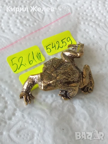 Малка бронзова фигурка на жаба 🐸 54259, снимка 10 - Колекции - 53752503