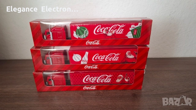 Колекционерски Coca-Cola коледни камиончета – нови, комплект