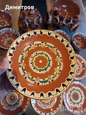 Комплект традиционна троянска писана керамика, снимка 4 - Антикварни и старинни предмети - 53942462