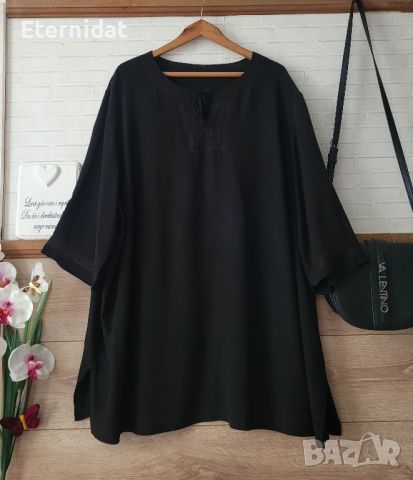 Черна блуза коприна, снимка 1 - Ризи - 46389443