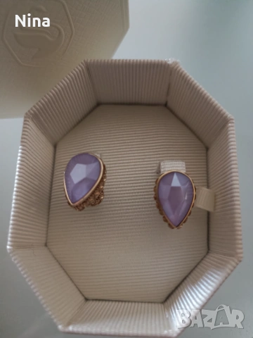 Обици с кристали Swarovski , снимка 2 - Обеци - 53811773