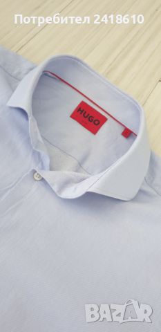 Hugo Boss HUGO Kason Slim Fit Pique Cotton Mens Size 42/ 16 / 1/2 L НОВО! ОРИГИНАЛ! Мъжка Риза!, снимка 5 - Ризи - 46170935