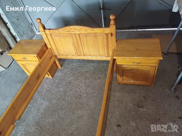 Легло с 2 нощни шкафчета, снимка 2 - Спални и легла - 50667796
