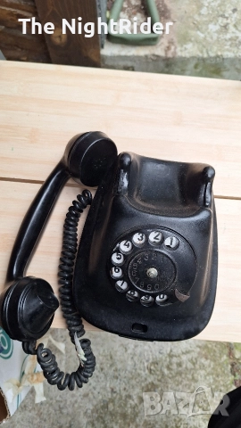 Стар телефон с шайба, снимка 4 - Антикварни и старинни предмети - 52776888