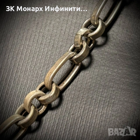 Сребърен ланец , снимка 2 - Колиета, медальони, синджири - 53741385