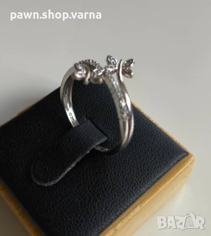 Нов сребърен пръстен 925 с фианити – размер 18 мм, снимка 2 - Пръстени - 51408882