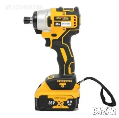 Акумулаторен к-т Ударен Гайковерт и Ъглошлайф KraftWorld 36V, 8A, снимка 3 - Бормашини - 50772200
