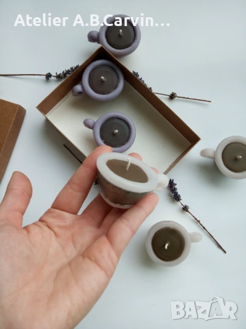 Ароматни чаени свещички чашки с кафе 6 бр, подарък за гости, снимка 7 - Декорация за дома - 53619585