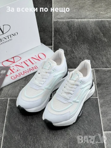 Valentino Мъжки Бели Маратонки👟Мъжки Спортни Обувки В Бял Цвят Валентино Код E545, снимка 3 - Маратонки - 50803626