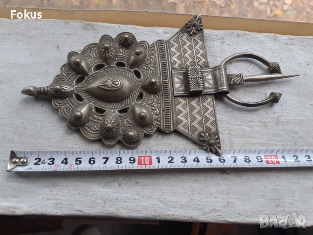 Стар берберски накит фибула закопчалка тока пафта сачан, снимка 5 - Антикварни и старинни предмети - 53409790
