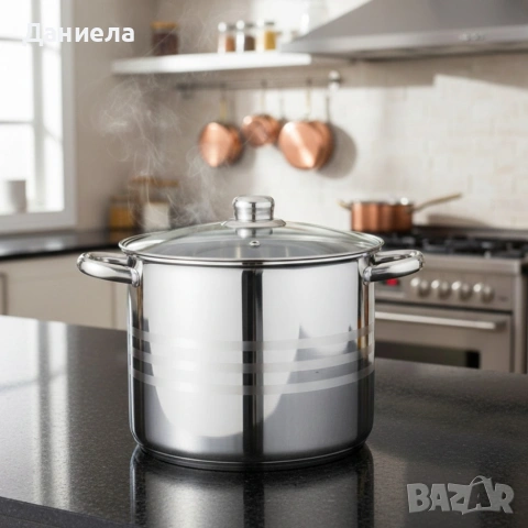 Тенджера Edenberg от неръждаема стомана и многослойно дъно за бързо и равномерно готвене, снимка 2 - Съдове за готвене - 53416538