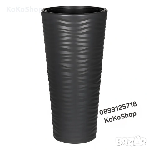 Кашпа за цветя – висока, декоративна, пластмасова, устойчива, снимка 2 - Саксии и кашпи - 53983408
