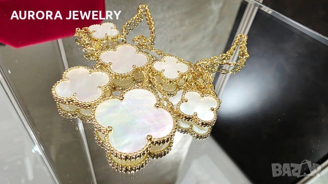Van Cleef & Arpels VCA 6 Motifs Gold Mother of Pearl Magic Alhambra Clover Дамско Колие, снимка 6 - Колиета, медальони, синджири - 54133407