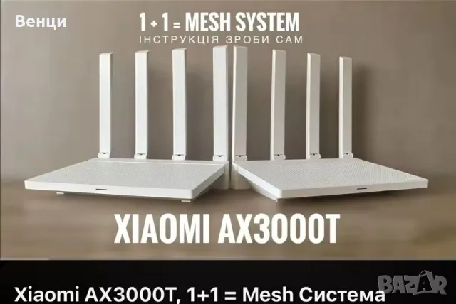 Xiaomi Router Chinese version AX3000T МЕSH рутер , снимка 1 - Рутери - 31849483