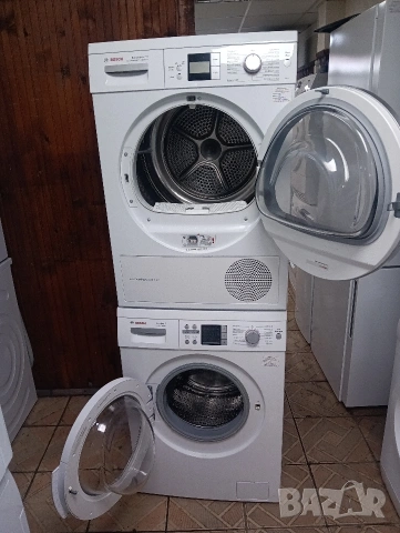 Комплект пералня и сушилня с термопомпа Бош Bosch с две години гаранция!, снимка 3 - Перални - 53290374