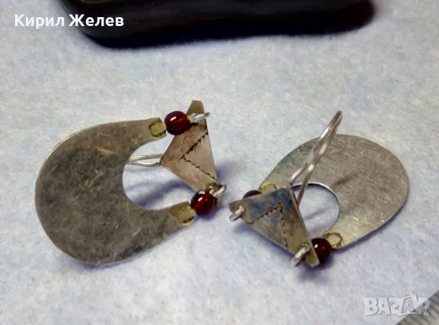 Старинни ВЪЗРОЖДЕНСКИ СРЕБЪРНИ ОБЕЦИ СРЕБРО ВИСОКА ПРОБА с МЪНИСТА РЪЧНА КУЮМДЖИЙСКА ИЗРАБОТКА 42933, снимка 9 - Антикварни и старинни предмети - 49866054