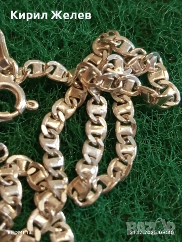 Сребърен синджир с плетка тип КАРТИЕ нежен стилен в перфектно състояние 40190, снимка 3 - Колиета, медальони, синджири - 52863366