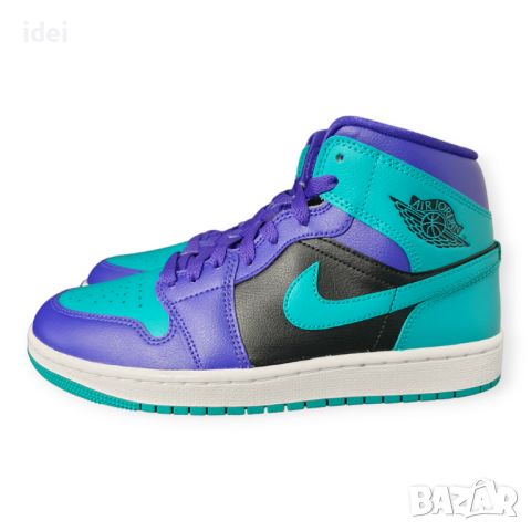 Маратонки Nike Air Jordan 1 Mid Black Grape (W) Найк, снимка 11 - Детски маратонки - 46125487