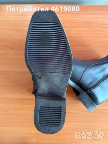 Мъжки кожени боти с цип – черни, номер 44, снимка 3 - Мъжки боти - 52056825