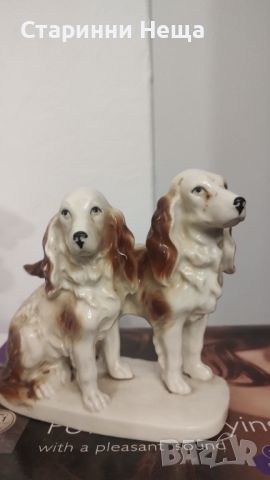 Германска стара порцеланова фигурка животни куче кучета стар порфелан Германия 