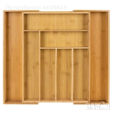 Кухненски бамбуков органайзер за прибори за чекмедже Ruhhy, разтегателен, снимка 4 - Прибори за хранене, готвене и сервиране - 52547599