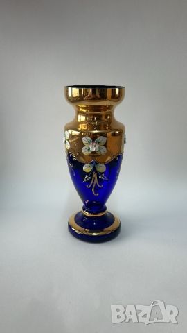 Кристална ваза Bohemia с позлата, снимка 4 - Вази - 46439337