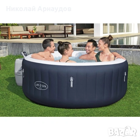 Надуваемо джакузи Bestway, LAY-Z-SPA® Miami AirJet, За 4 души, Енергоспестяващо, Кръгло, 180 x 66 см, снимка 8 - Басейни и аксесоари - 53418060