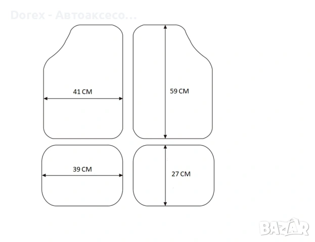 Универсални мокетни стелки за автомобил - комплект 4 броя с подсилване, снимка 2 - Аксесоари и консумативи - 54054954