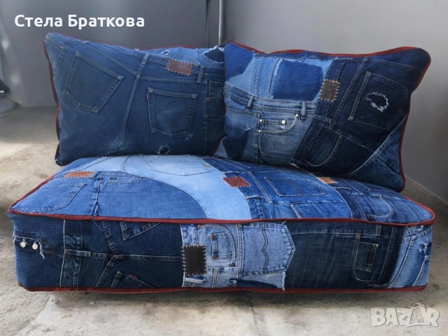 Дънкови възглавници / Ръчно изработени, снимка 1 - Възглавници - 22317787