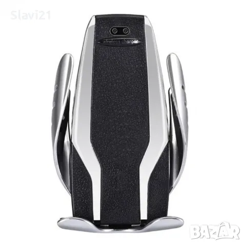 Поставка за телефон с вградено безжично зарядно за кола, снимка 2 - Безжични зарядни - 49715304