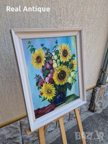 Красива антикварна авторска картина масло върху платно, снимка 6 - Антикварни и старинни предмети - 51054072