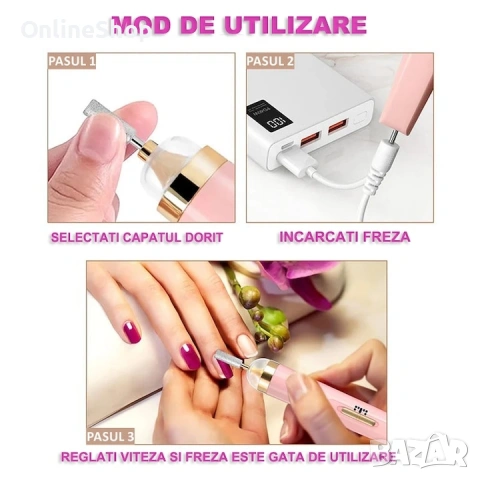 ПРОМО!!! Електрическа пила за нокти SALON NAILS, снимка 10 - Продукти за маникюр - 53615061