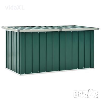 vidaXL Градински сандък за съхранение, зелен, 129x67x65 см
