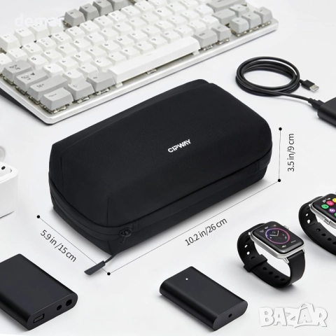 Cipway Premium Tech Pouch чанта-органайзер, водоустойчив калъф за пътуване, черна, снимка 5 - Чанти - 52445496