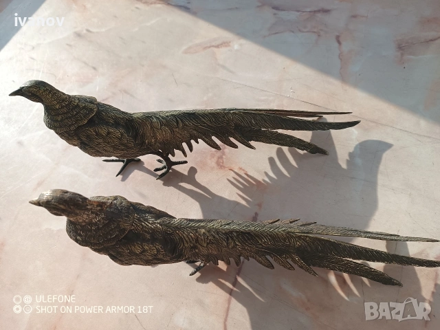 Бронзови фазани- 2 броя, снимка 7 - Антикварни и старинни предмети - 54164061