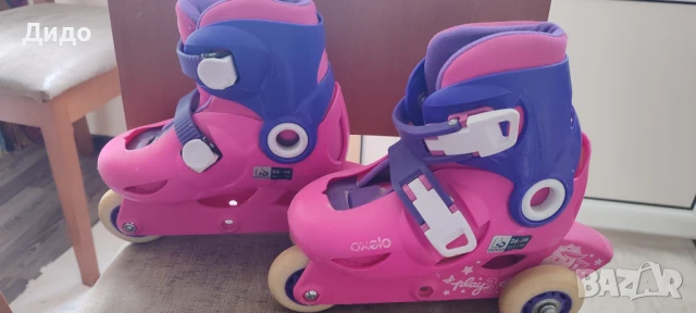 Детски ролери розово Oxelo Play 3 с каска номер 26-28, снимка 2 - Ролери, кънки - 50791644