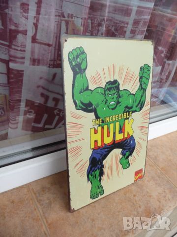 Метална табела комикс Невероятният Хълк Hulk Marvel Марвел зеленият, снимка 2 - Декорация за дома - 45408462