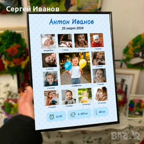 Фотоколаж от снимки в рамка A4/A3 | Подарък със снимки по поръчка, снимка 4 - Картини - 54154546