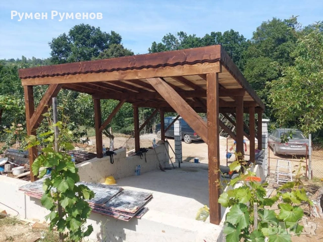 ТОП НАВЕСИ  дървени  навеси, метални навеси навеси navesi, снимка 8 - Ремонти на покриви - 54202593