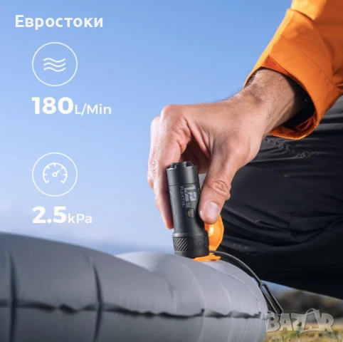Преносима въздушна помпа FLEXTAIL Zero Pump, акумулаторна мини помпа за надуване и вакуум, снимка 7 - Надуваеми легла - 50621431