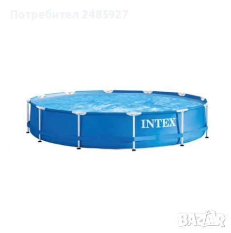 Басейн Intex, Prism, Метална рамка, Филтърна помпа, 6503л, 366x76см, Син, снимка 1 - Други - 46264152