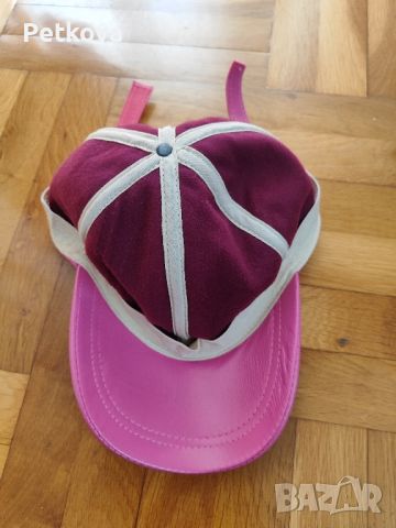 Розова кожена шапка, снимка 3 - Шапки - 45358359