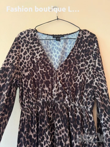 Тигрова рокля 38 размер с ластик в талията 🐅 , снимка 3 - Рокли - 51171073