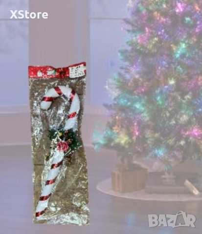 Празнична коледна декорация захарно бастунче – Елегантност и стил за вашия дом, снимка 3 - Декорация за дома - 52441520