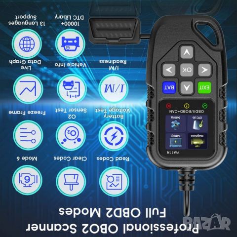 Автомобилен диагностичен кодочетец Full OBD2 EOBD , снимка 4 - Аксесоари и консумативи - 45593019