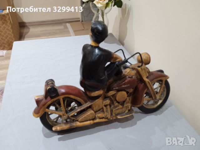 Дървена фигура моторист Harley Davidson, снимка 9 - Колекции - 45890770