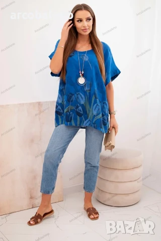 Дамска памучна риза с флорален десен, 14цвята , снимка 13 - Ризи - 50943169